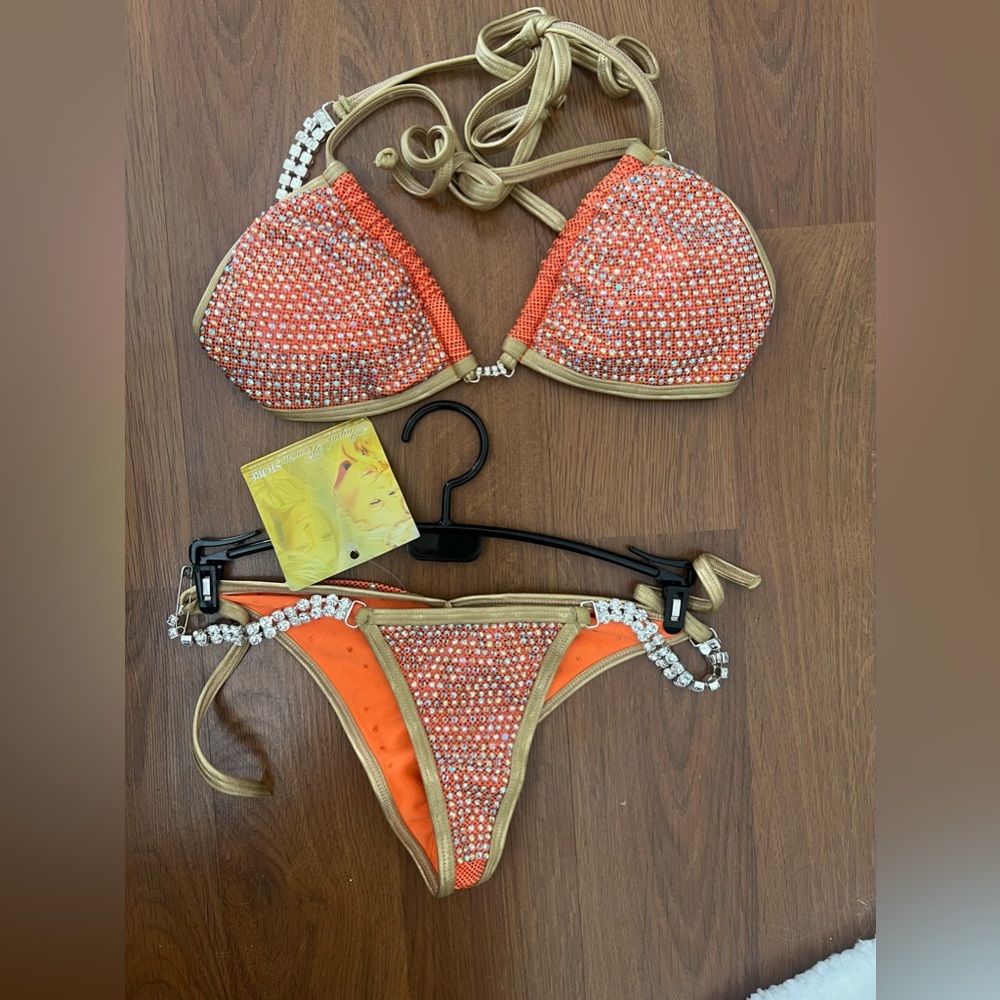 NWT Ingrid Romero fancy competition bikini Swarovski crystals
